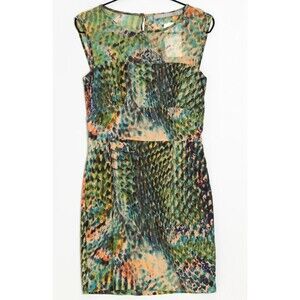 Tiger of Sweden Silk Cocktail Dress Off Duty Model Classy Snakeskin Sheath S/M